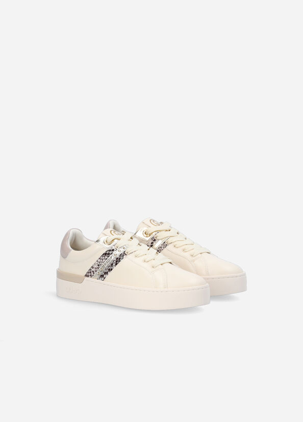 Women's Liu Jo Python-Print Sneakers Beige | ZEU-308729