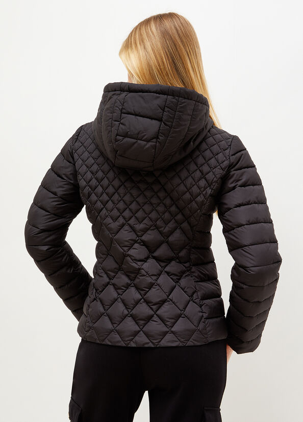 Women's Liu Jo Quilted Down With Hood Coats Black | LXZ-350942