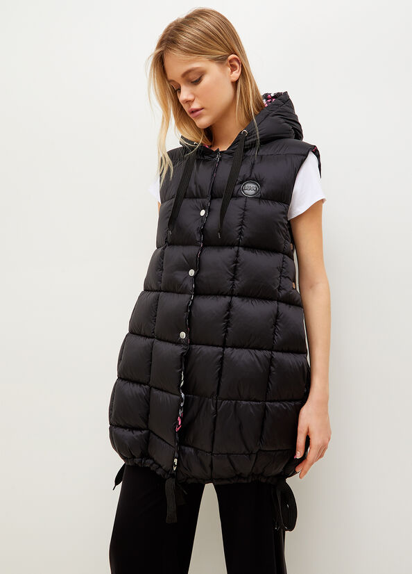 Women\'s Liu Jo Quilted Padded Gilet Jackets Black | YCG-058374