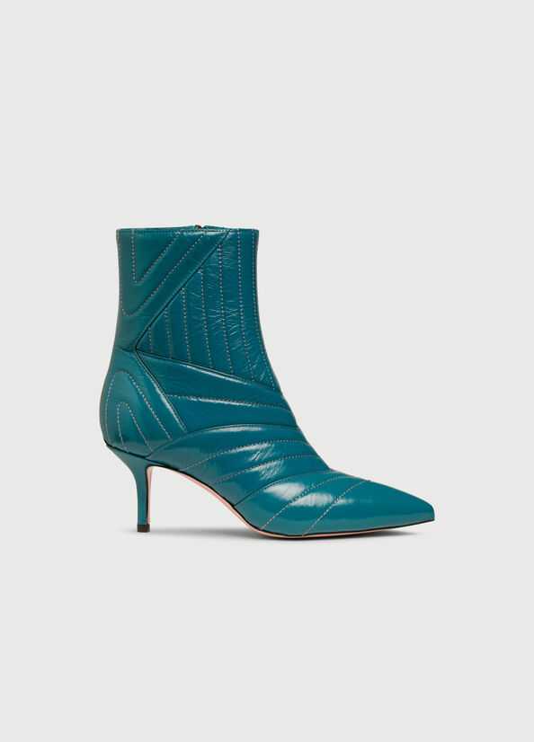 Women's Liu Jo Quilted With Heel Ankle Boots Turquoise | CKH-217839