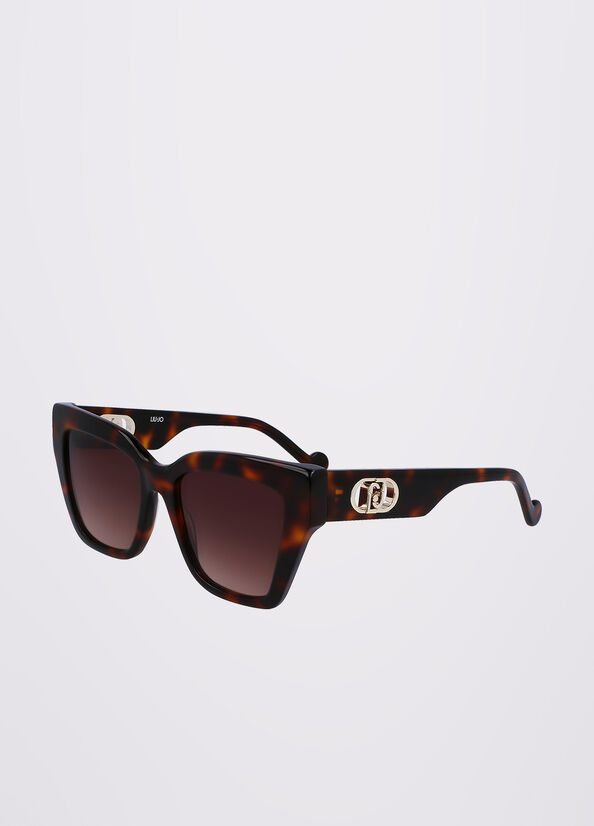 Women's Liu Jo Rectangular Sunglasses Brown | GFC-321748