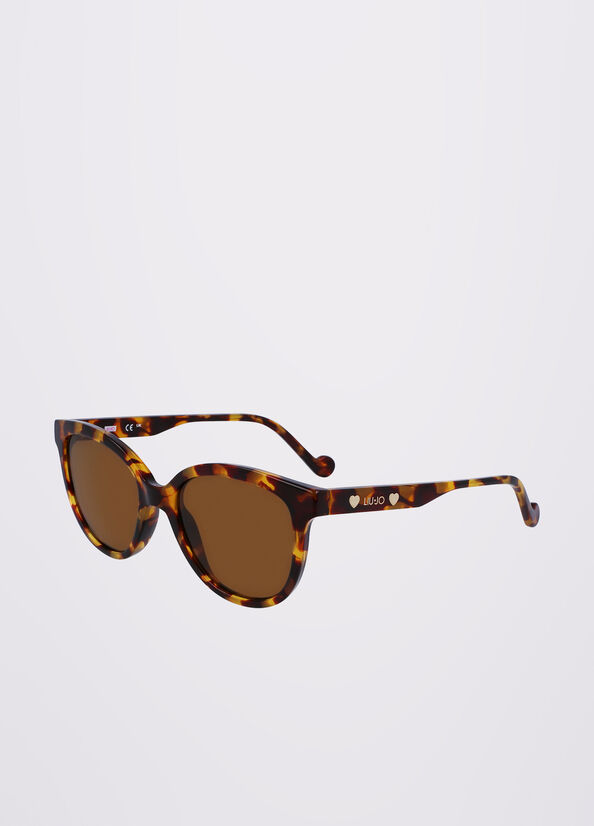 Women's Liu Jo Rectangular Sunglasses Brown | MZE-564278