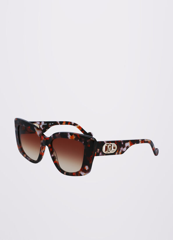 Women's Liu Jo Rectangular Sunglasses Orange | UFK-140568