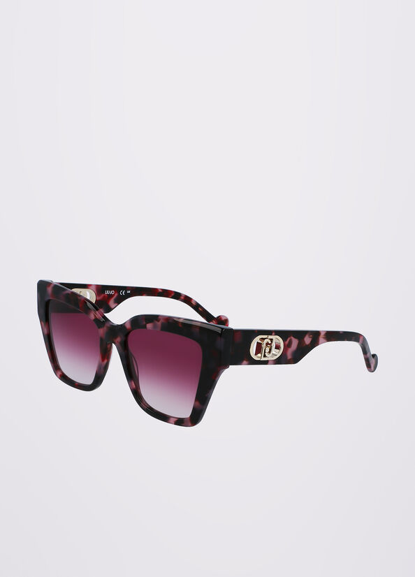 Women's Liu Jo Rectangular Sunglasses Purple | WVD-973056