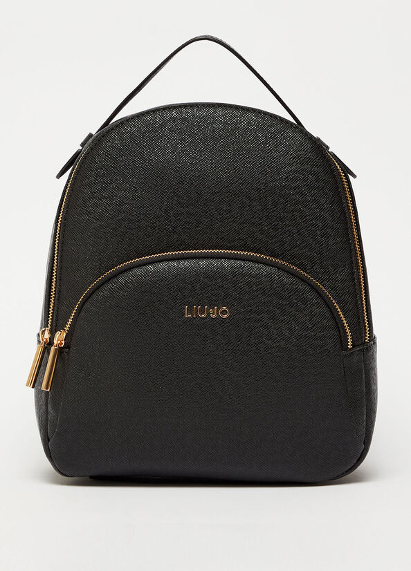 Women's Liu Jo Rucksack With Logo Backpacks Black | KUN-052137