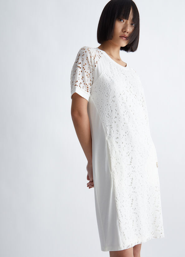 Women\'s Liu Jo San Gallo Lace Dress White | VKQ-275381