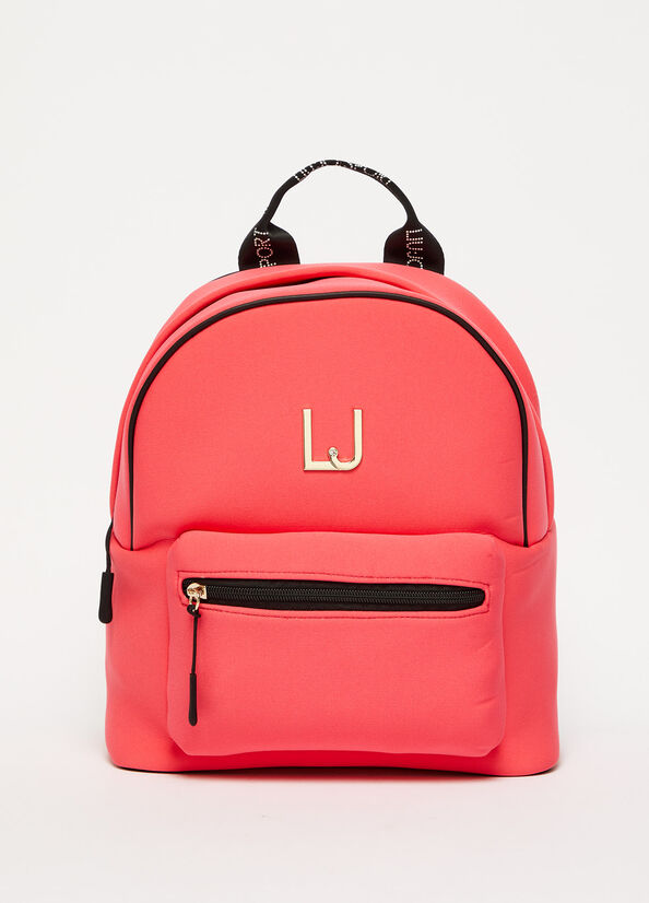 Women's Liu Jo Scuba With Logo Backpacks Fuchsia | FRM-153420