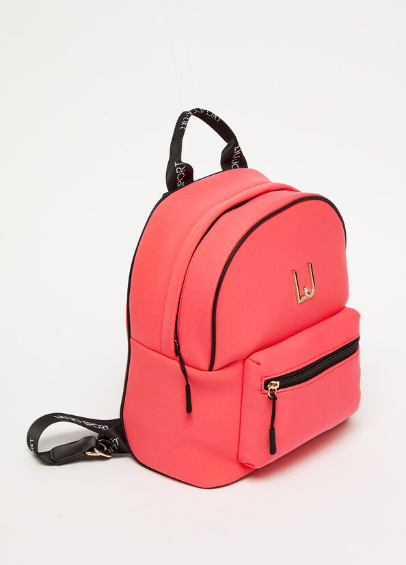 Women's Liu Jo Scuba With Logo Backpacks Fuchsia | FRM-153420