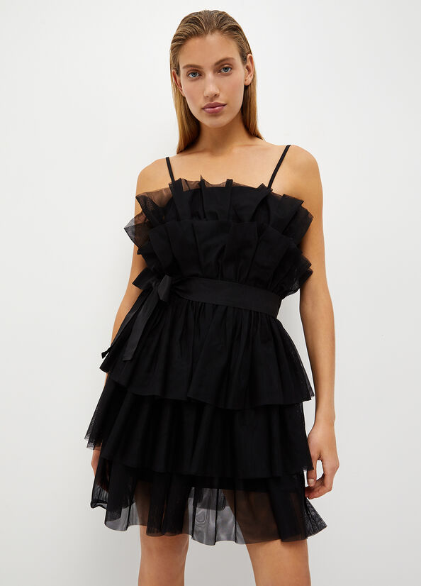 Women\'s Liu Jo Short Tulle Dress Black | AMS-825719