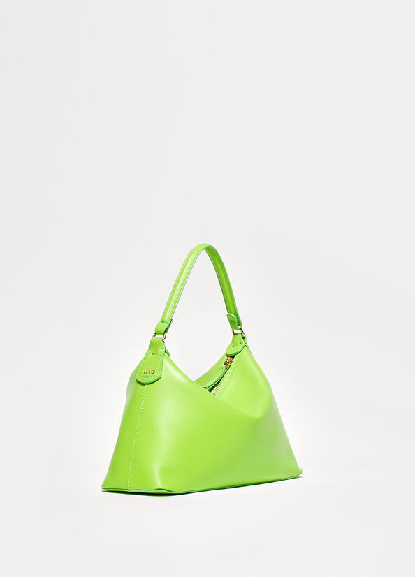 Women's Liu Jo Small Hobo In Leather Crossbody Bags Light Green | KZN-503879