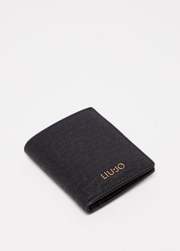 Women's Liu Jo Small With Logo Wallets Black | PYF-792143