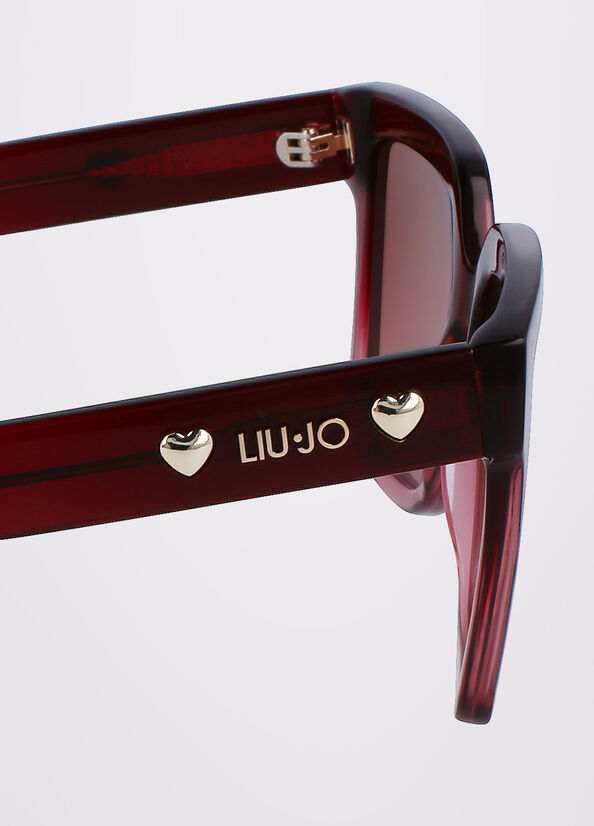 Women's Liu Jo Squared Sunglasses Burgundy | ZGF-087423