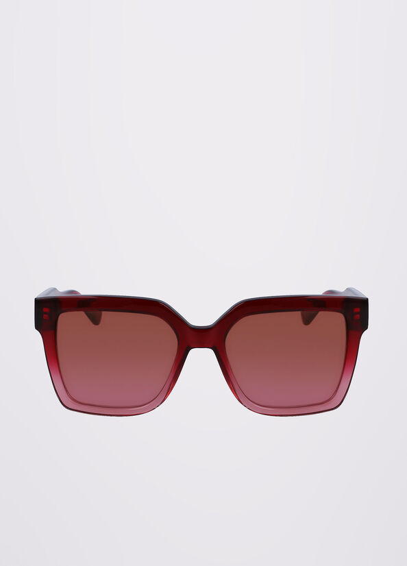 Women\'s Liu Jo Squared Sunglasses Burgundy | ZGF-087423