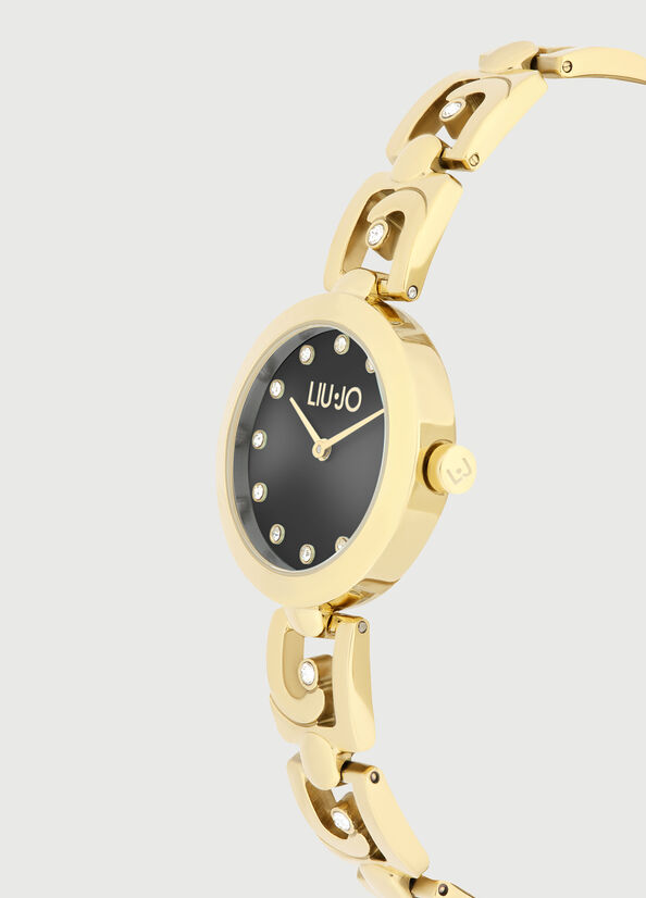 Women's Liu Jo Steel With Logo Watches Gold / Black | UTG-346580