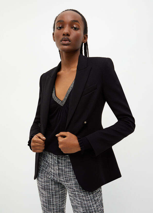 Women\'s Liu Jo Stretch Blazer Jackets Black | JIQ-509213