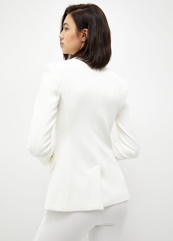 Women's Liu Jo Stretch Blazer Jackets White | TZO-702935