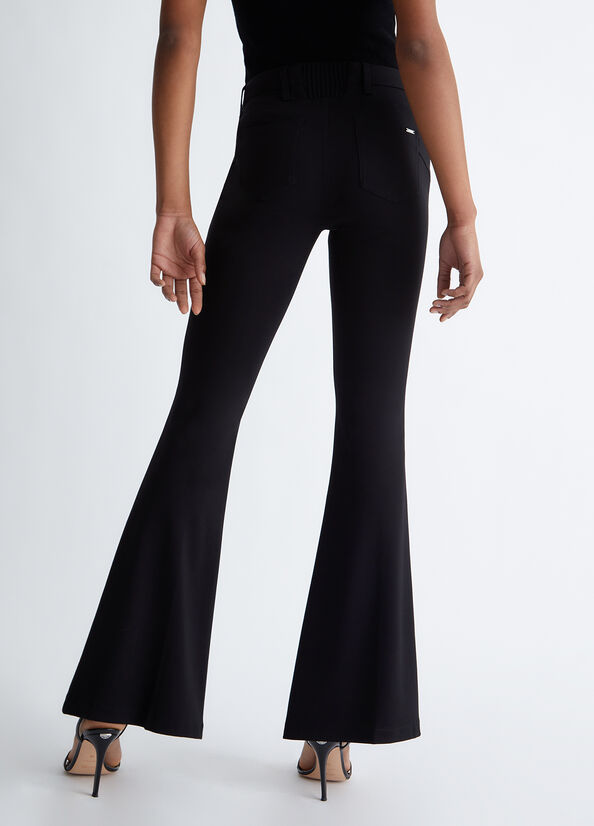 Women's Liu Jo Stretch Bottom Up Pants Black | OBK-532810