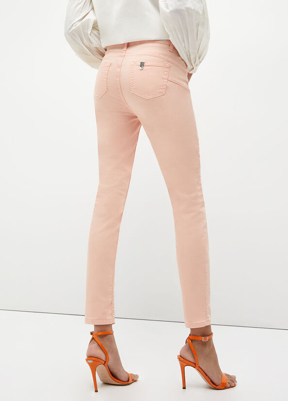 Women's Liu Jo Stretch Bottom Up Pants Coral | ACS-529806