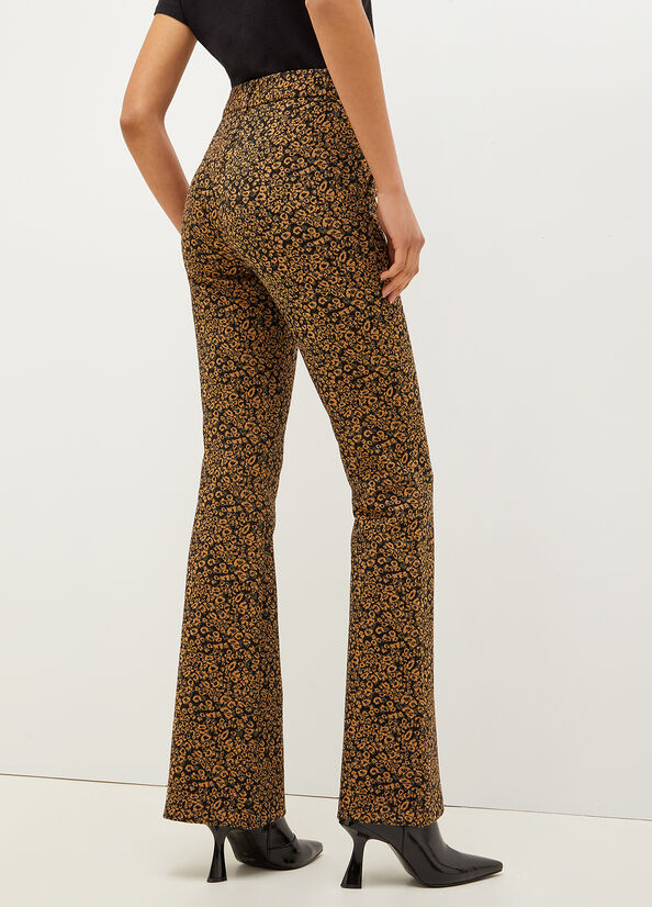 Women's Liu Jo Stretch Cotton Blend Animal Print Pants Brown | QKC-750341