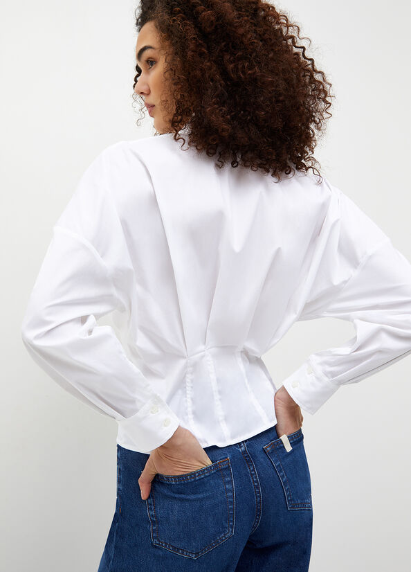 Women's Liu Jo Stretch Cotton Shirts White | QYH-029785