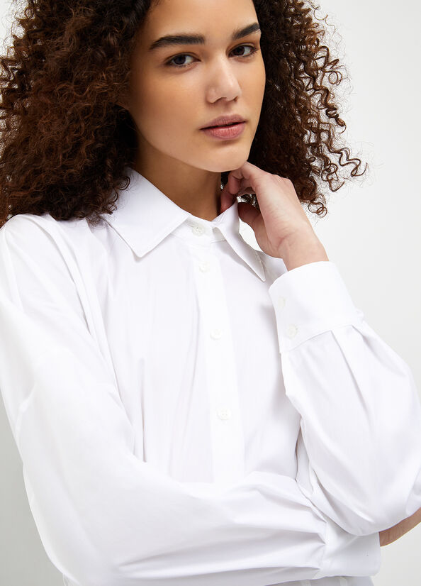 Women's Liu Jo Stretch Cotton Shirts White | QYH-029785