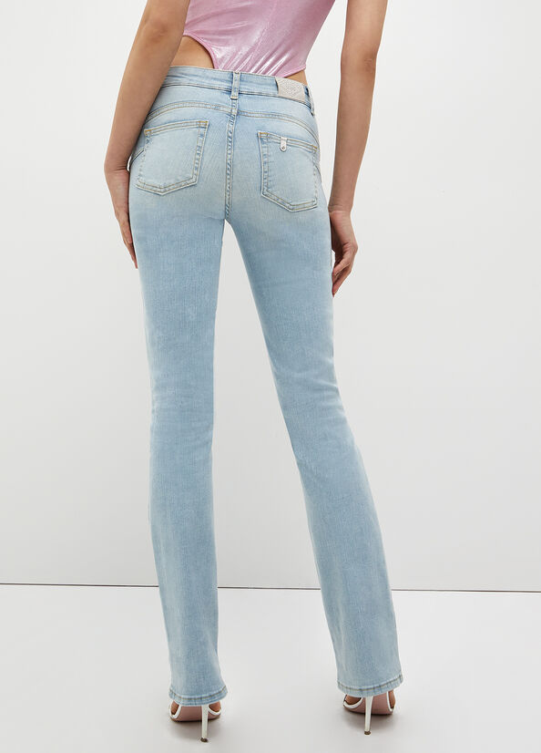 Women's Liu Jo Stretch Denim Cut Skinny Jeans Light Blue | NGW-138750