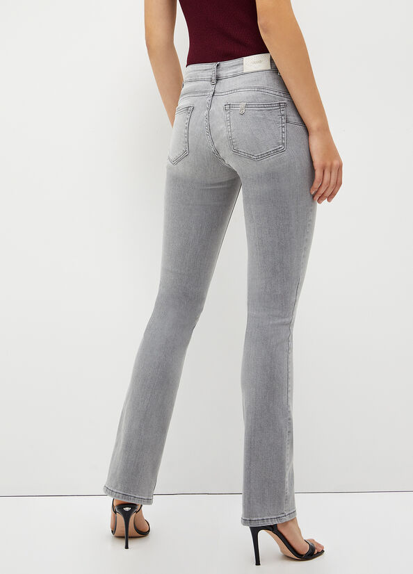 Women's Liu Jo Stretch Denim Cut Skinny Jeans Grey | URL-820534