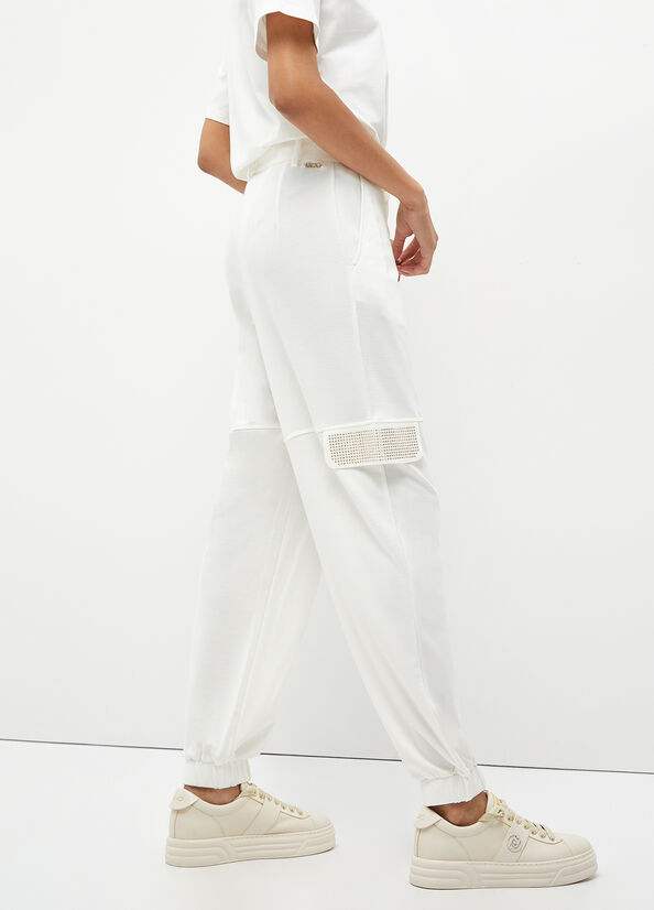 Women's Liu Jo Studded Cargo Pants White | TKR-094781