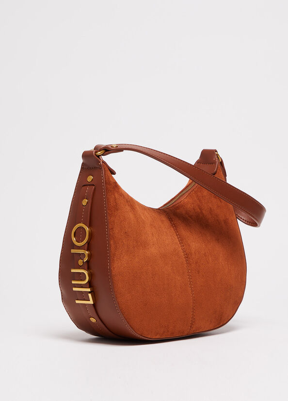 Women's Liu Jo Suede Crossbody Bags Brown | QVL-739684