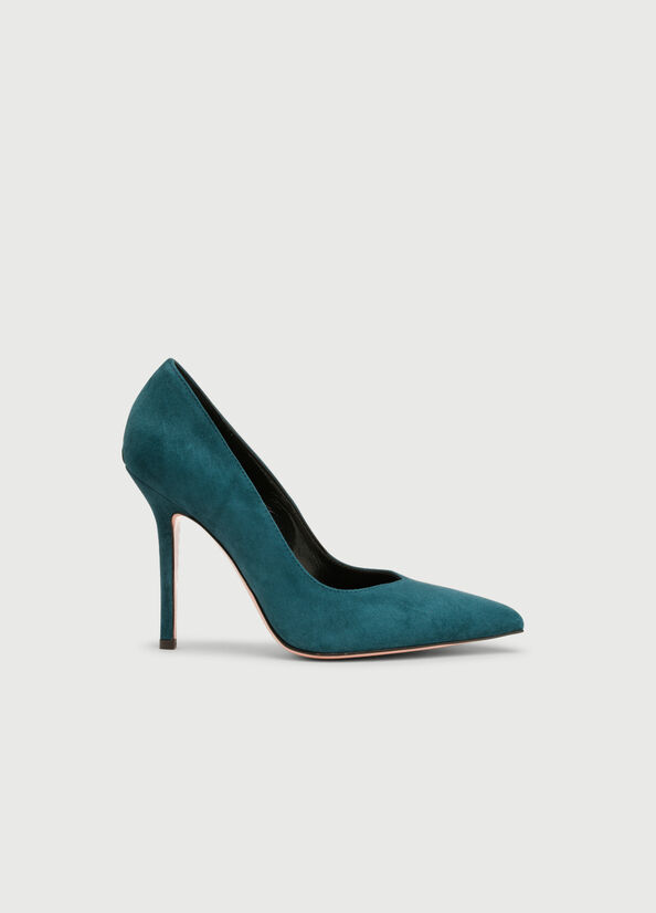 Women's Liu Jo Suede High Heels Turquoise | NGO-094613