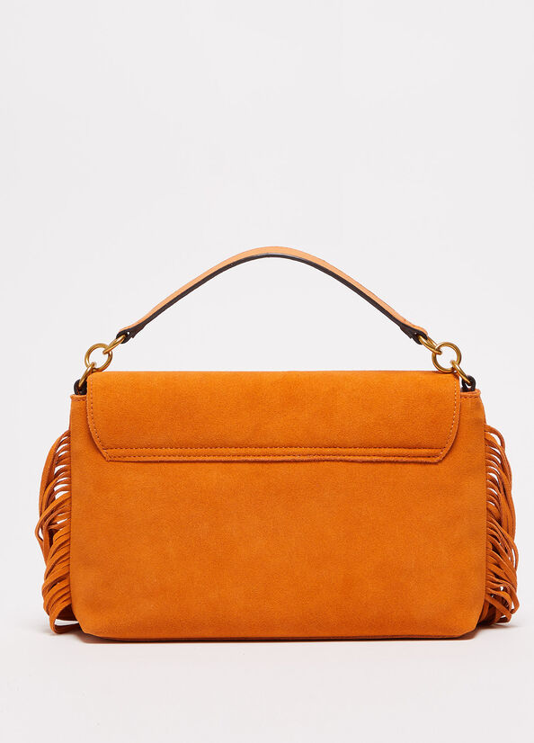 Women's Liu Jo Suede With Fringes Handbag Orange | SQG-068475