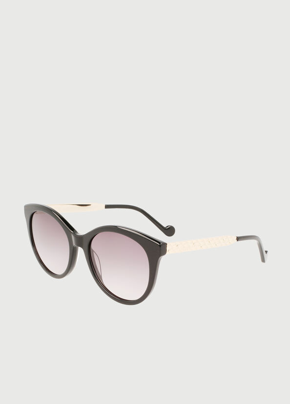 Women's Liu Jo Tea Cup Sunglasses Black | QJV-980523