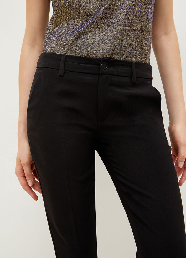 Women's Liu Jo Twill Chinos Pants Black | BXT-397106