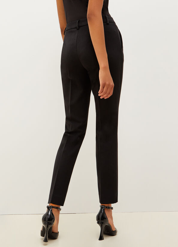 Women's Liu Jo Twill Chinos Pants Black | FYR-789546