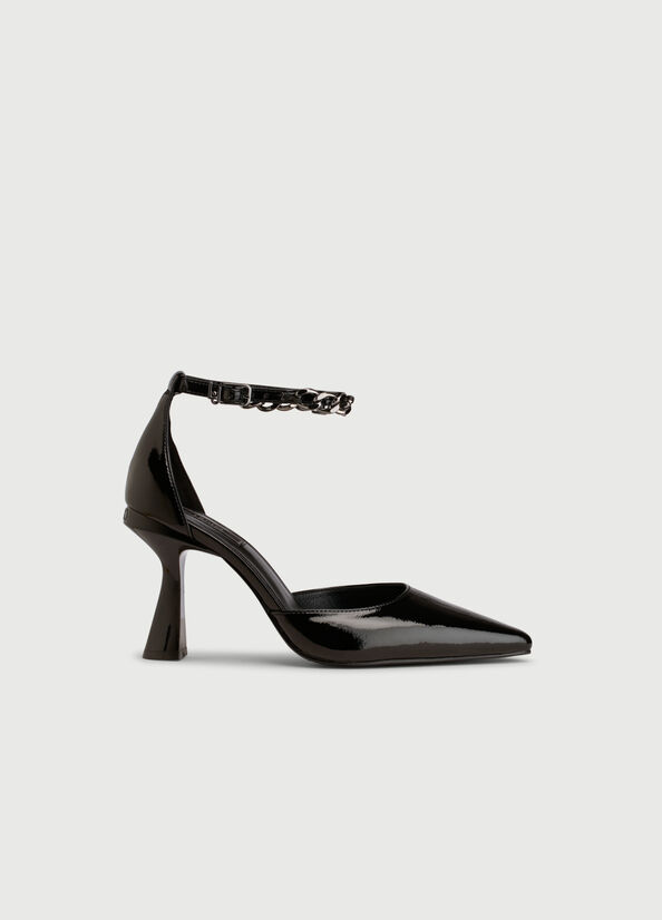 Women's Liu Jo Two-Piece Patent Leather High Heels Black | SLK-857342