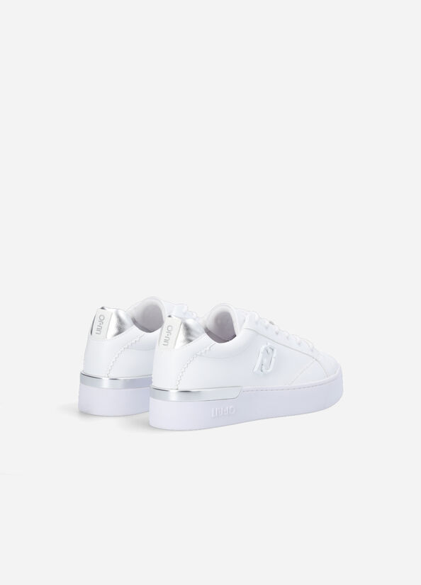 Women's Liu Jo White With Logo Sneakers White | ODX-601928