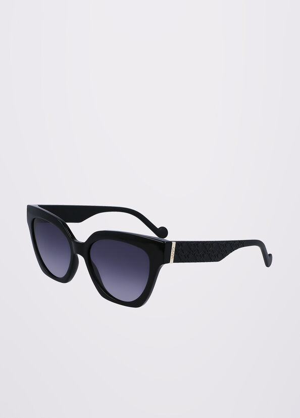 Women's Liu Jo With 3d Pattern Sunglasses Black | RQZ-271869