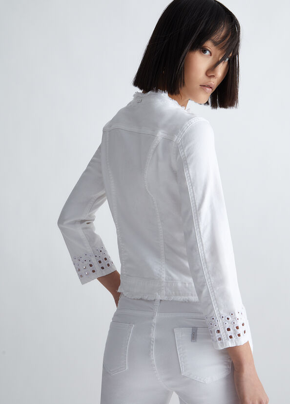 Women's Liu Jo With Embroidery Jackets White | VMB-269743