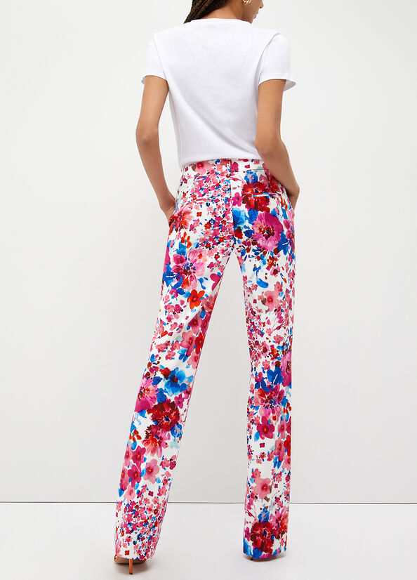 Women's Liu Jo With Floral Print Pants Pink | REF-607284