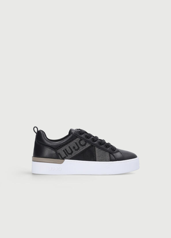 Women's Liu Jo With Jacquard Detail Sneakers Black | FLP-765408