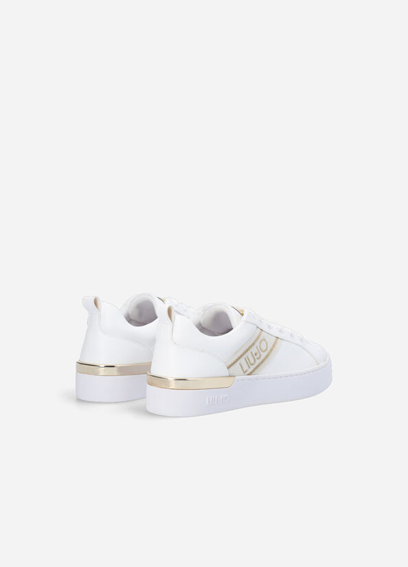 Women's Liu Jo With Jacquard Logo Sneakers White | FKE-349152