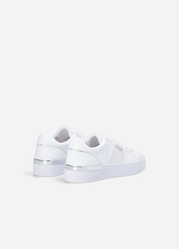 Women's Liu Jo With Jewel Appliqués Sneakers White | RMW-672413