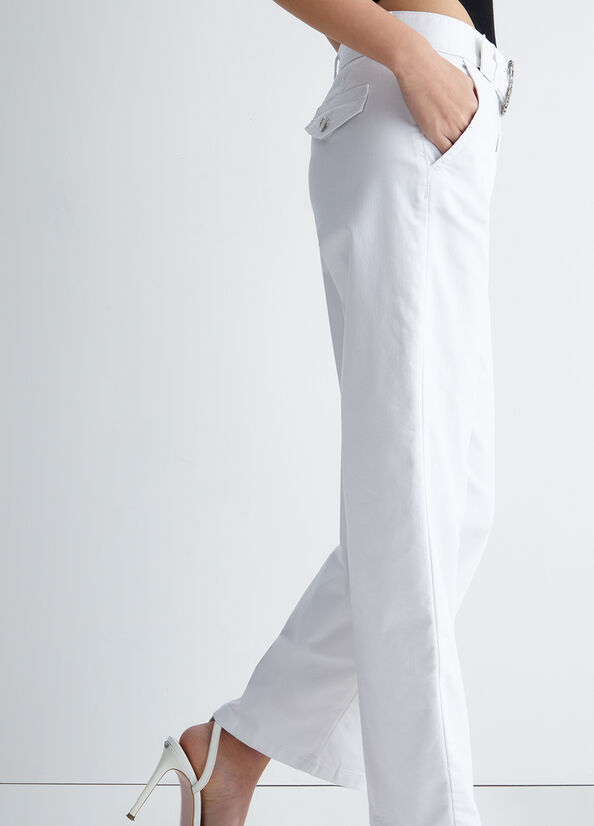 Women's Liu Jo With Jewel Buckle Pants White | ZXF-157380