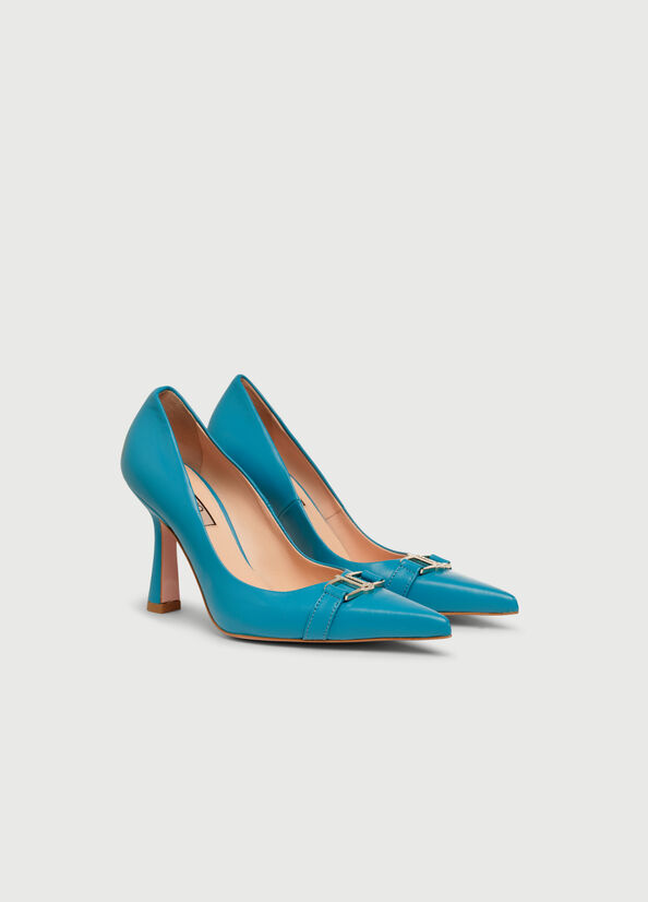 Women's Liu Jo With Jewel Logo High Heels Deep Blue | FPG-910453