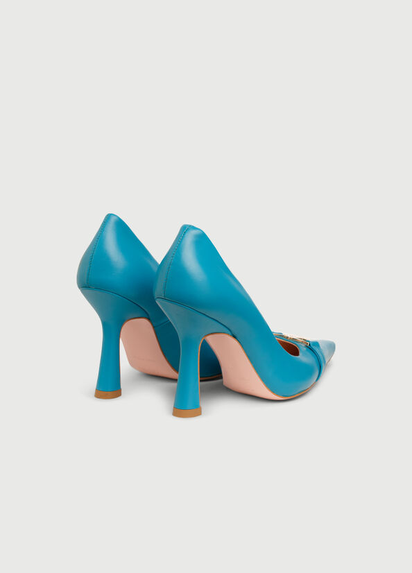 Women's Liu Jo With Jewel Logo High Heels Deep Blue | FPG-910453