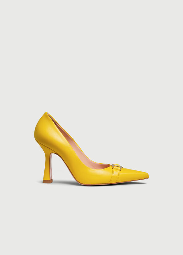 Women's Liu Jo With Jewel Logo High Heels Yellow | VNW-158760