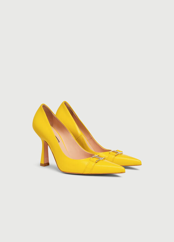 Women's Liu Jo With Jewel Logo High Heels Yellow | VNW-158760