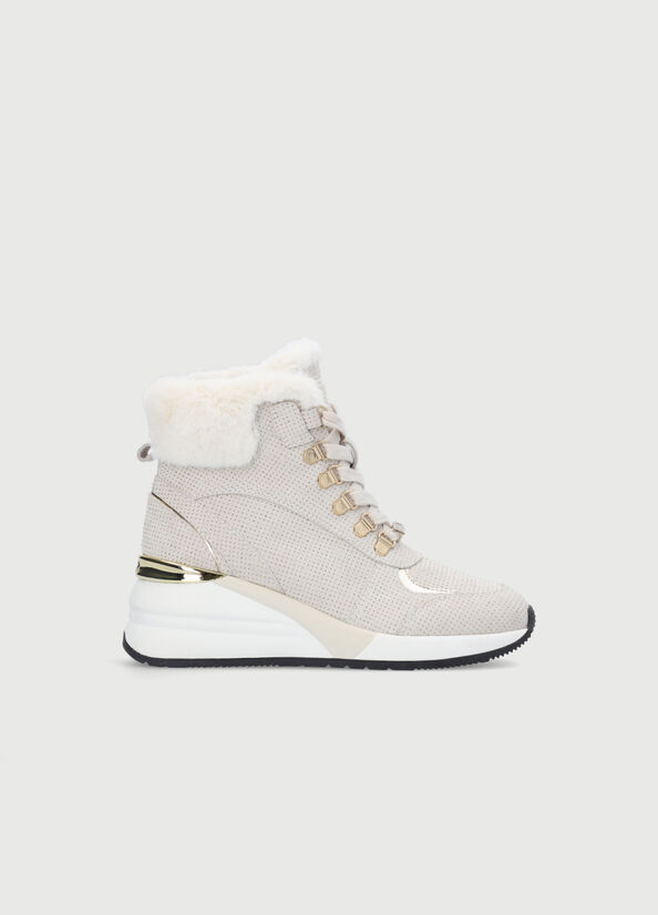 Women's Liu Jo With Jewel Logo Sneakers Beige | VJH-809263