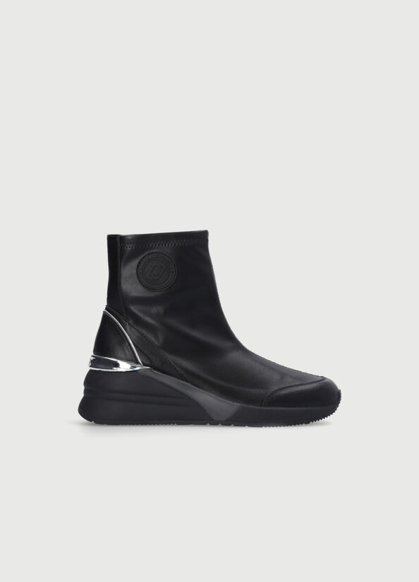 Women's Liu Jo With Logo Ankle Boots Black | GZR-812673