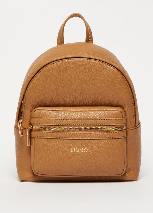 Women's Liu Jo With Logo Backpacks Brown | URT-278605